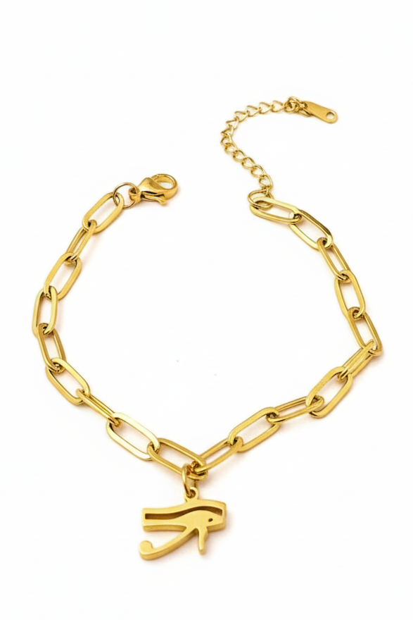 Eye of Horus Paperclip Bracelet
