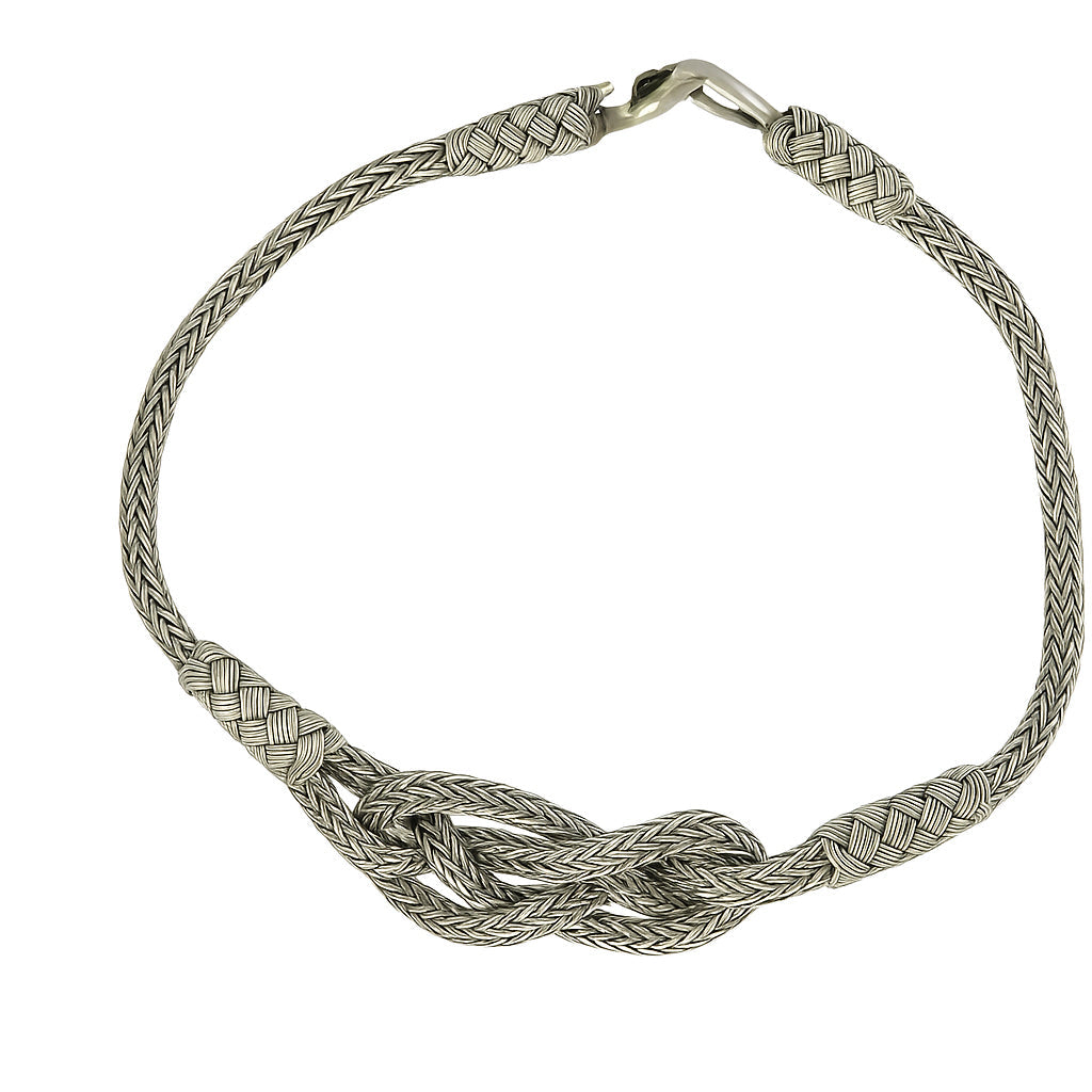 Silver Braided Wheat Chain Bracelet