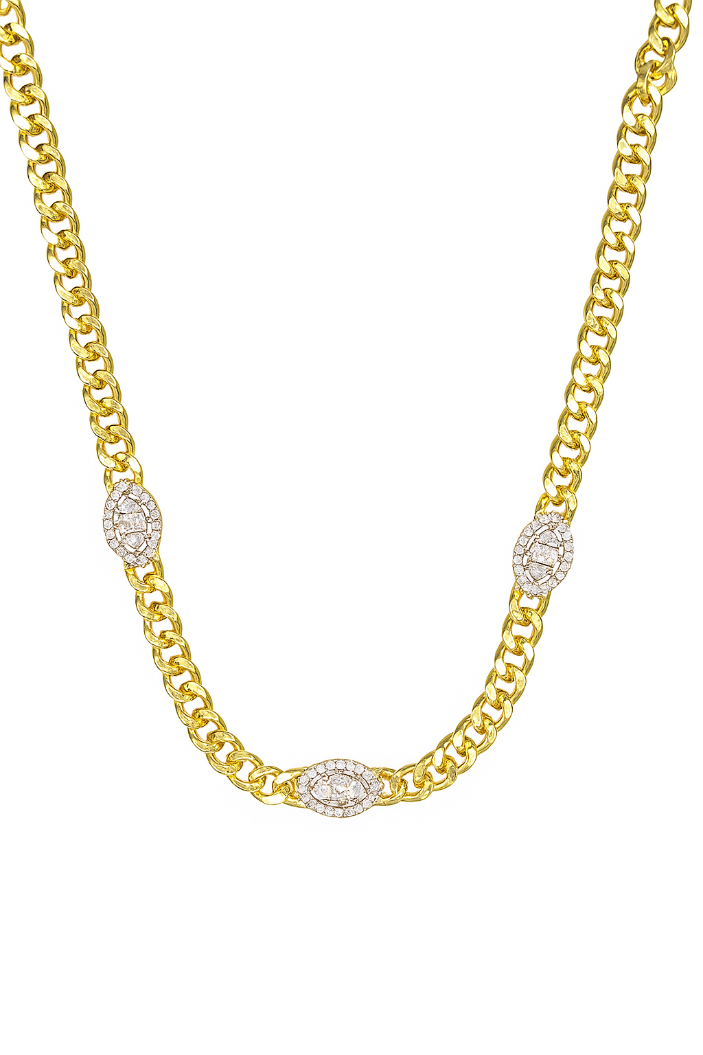 The Platinum Marquise Halo Link Necklace