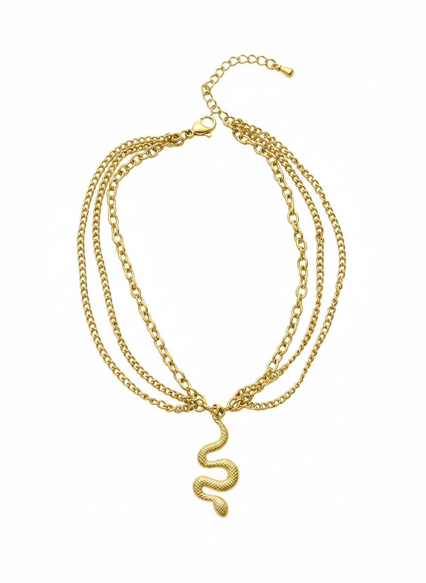 Triple-Layer Serpent Anklet